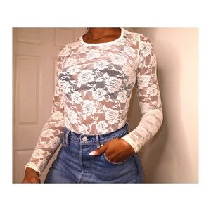 Lace long sleeve top